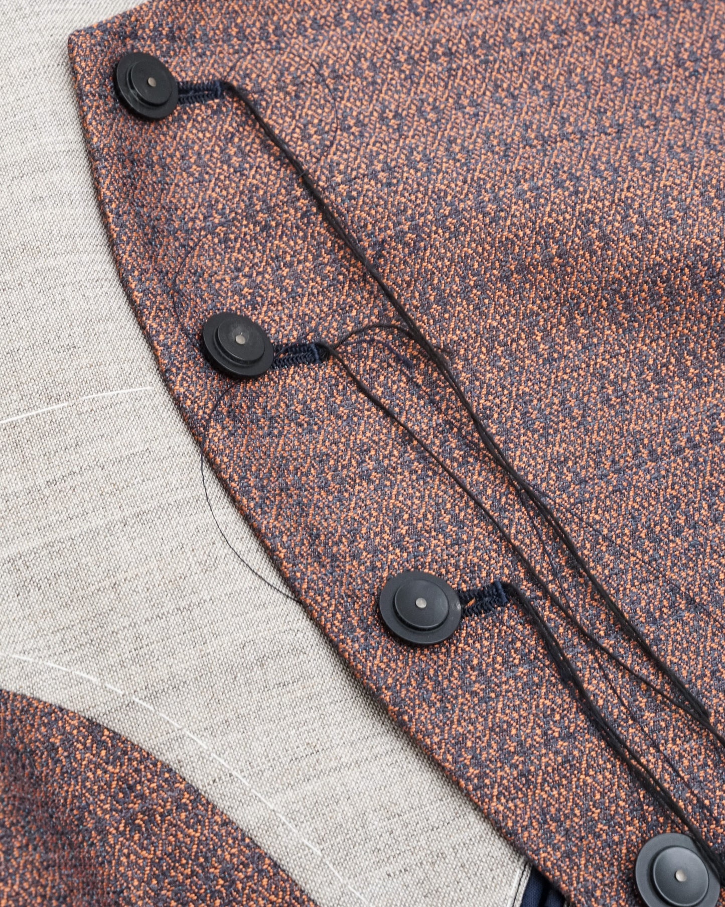 No Collar Jacket(Orange×Navy)