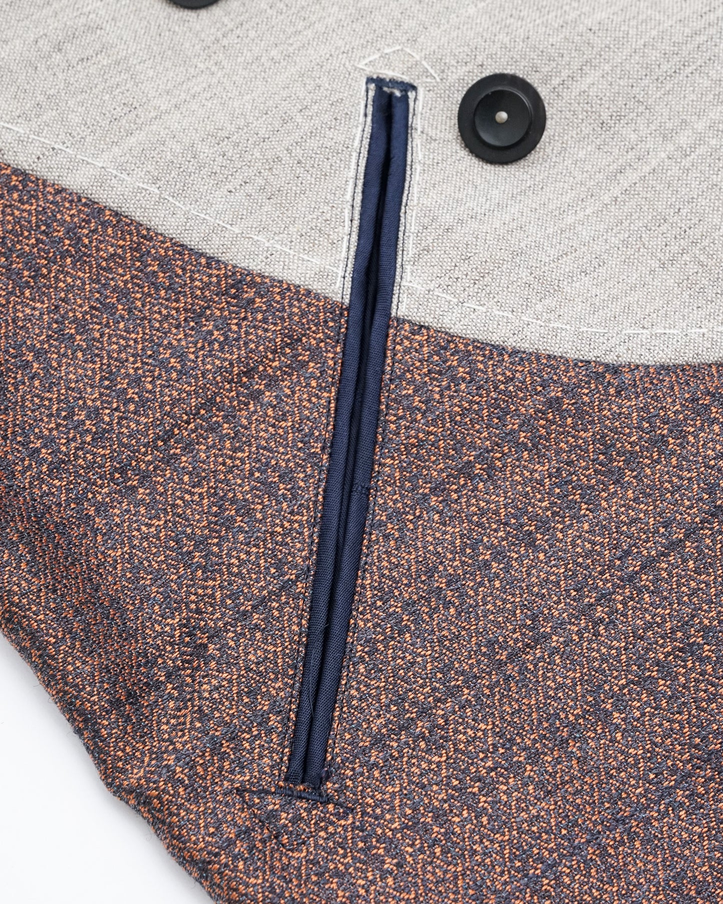 No Collar Jacket(Orange×Navy)