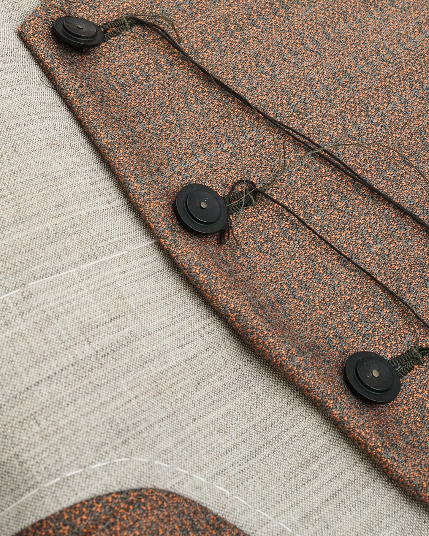 No Collar Jacket(Orange×Green)