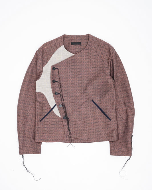 No Collar Jacket(Orange×Navy)