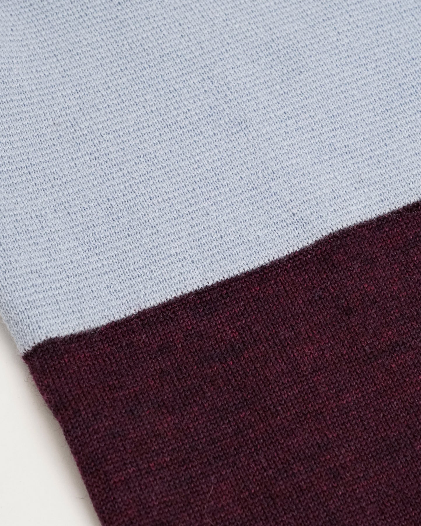 One Side High Neck Pullover(Light Blue×Purple)