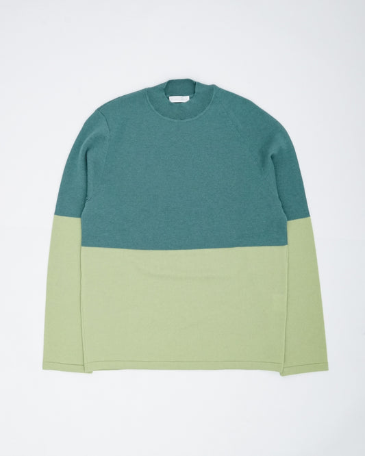 Bicolour Pullover Knit(Green×L.Green)