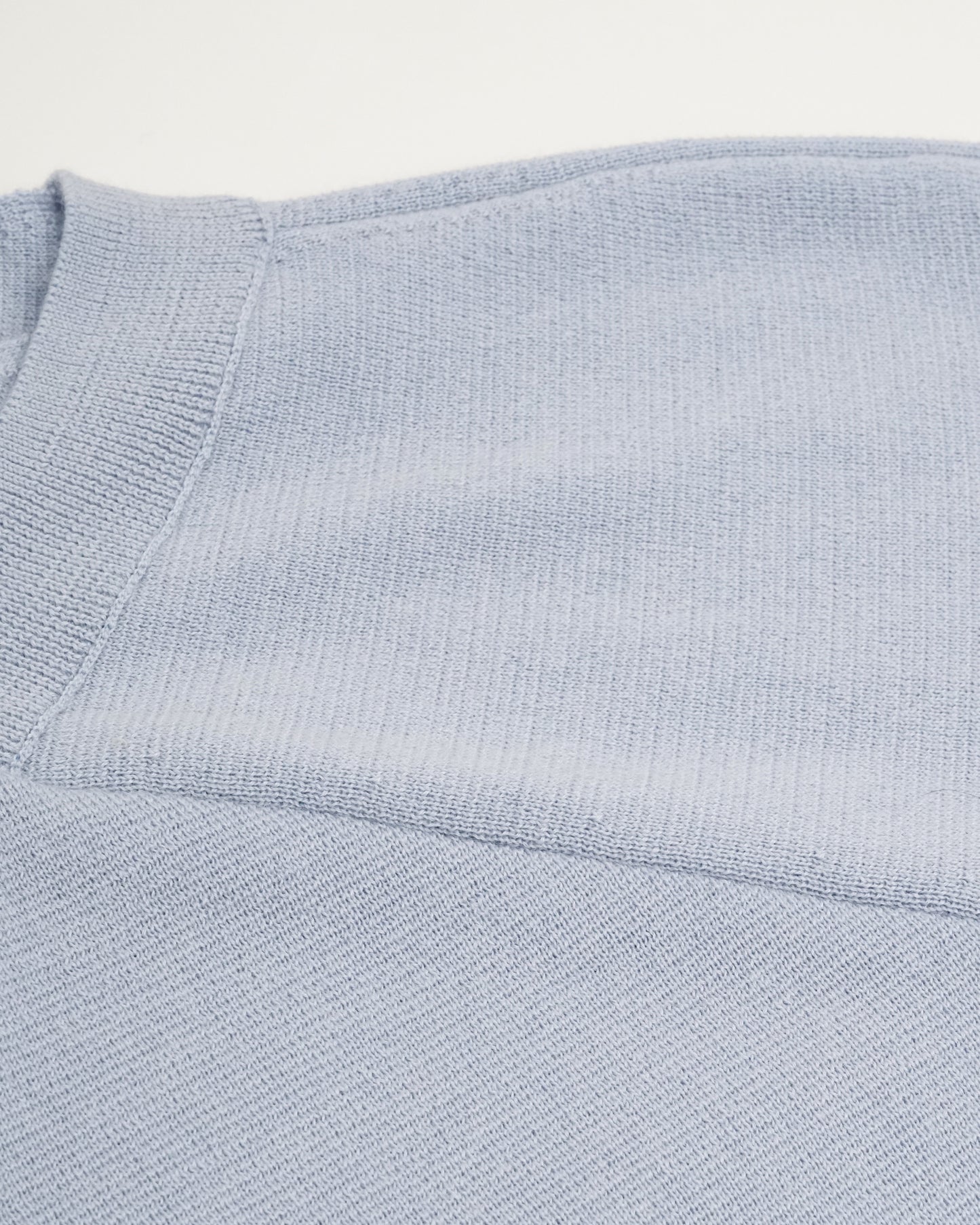 One Side High Neck Pullover(Light Blue×Purple)