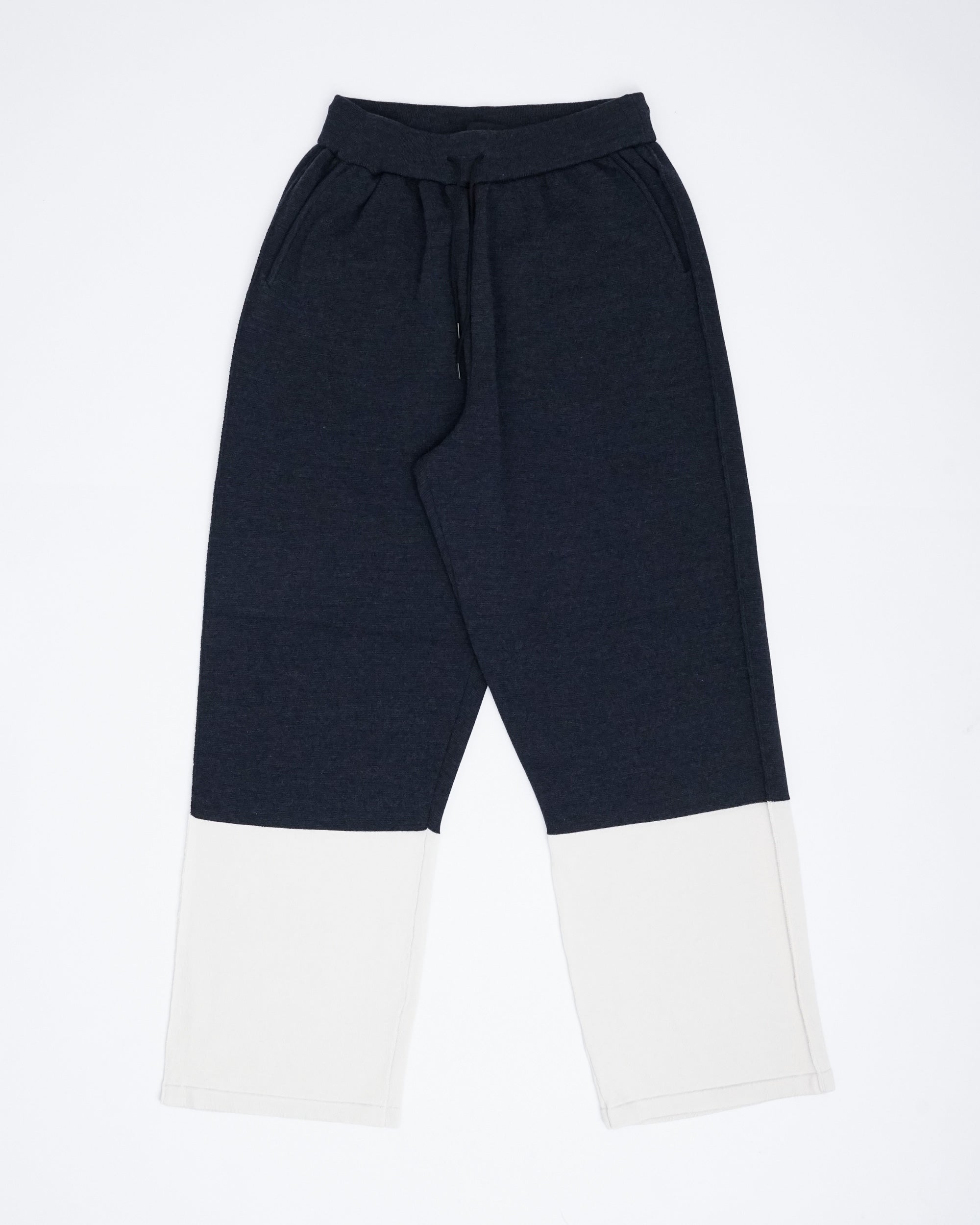 Bicolour Knit Pants(Navy×White) – Nobuyuki Matsui